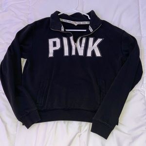 VS Pink Black Quarter Zip